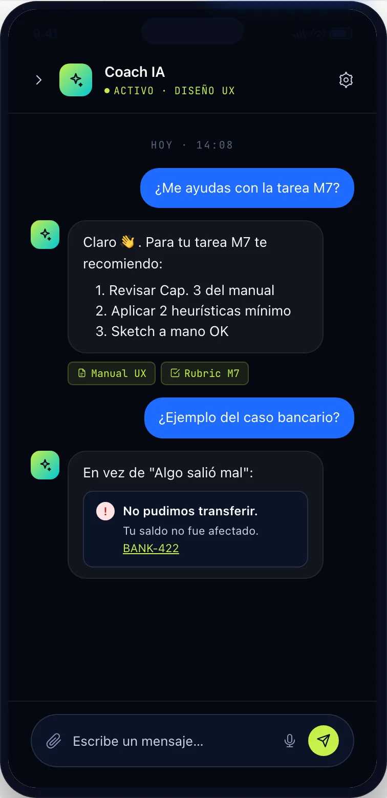 App móvil — Coach IA